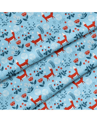 Polyester Fox und Walderdbeeren
