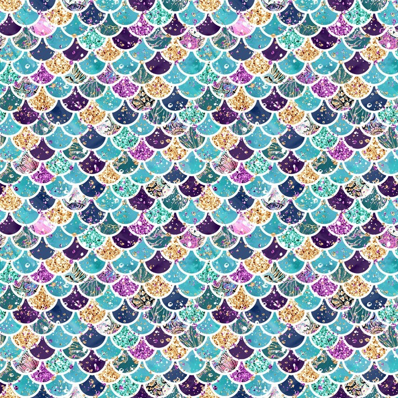 Polyester "Corals on the green"