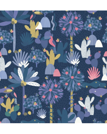 Polyester  Jungle Blue