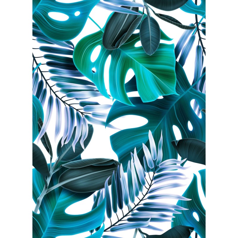 Polyester  Aqua Kwiaty