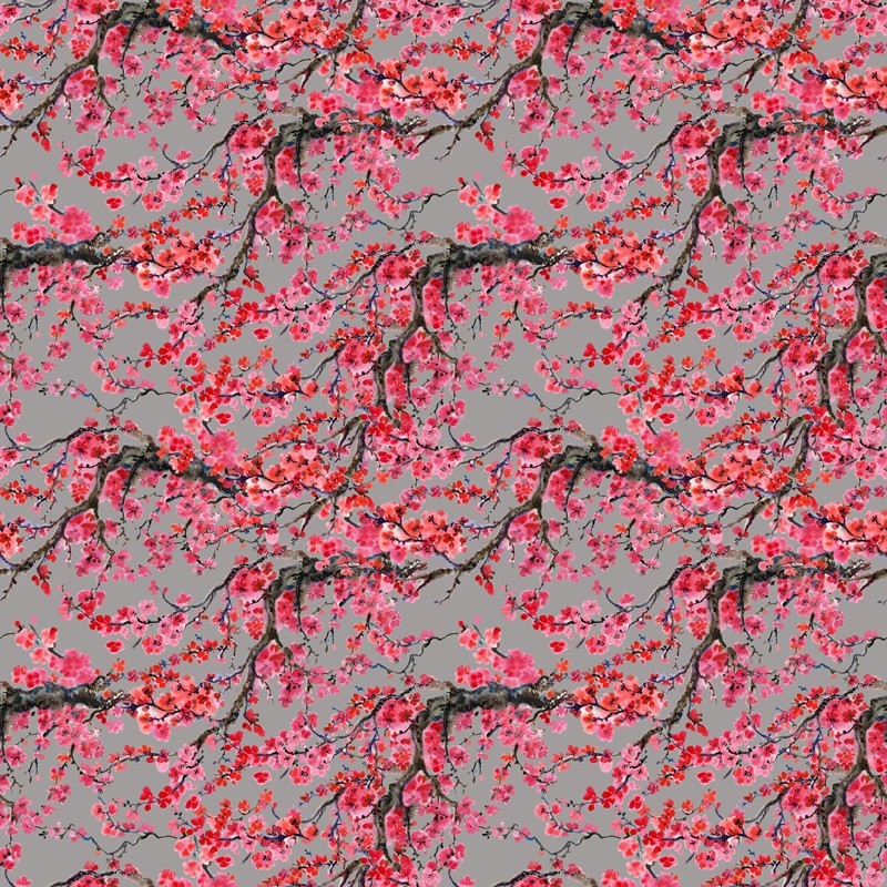 Polyester  Cherry blossoms 1
