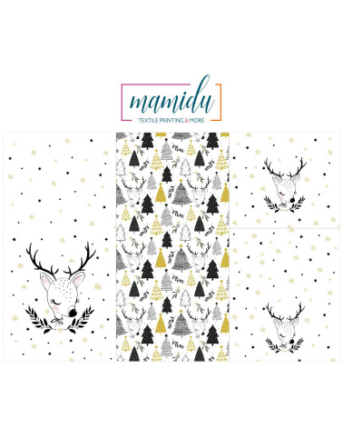 Panel for sleeping bag  "Winter deer 2 -girl"